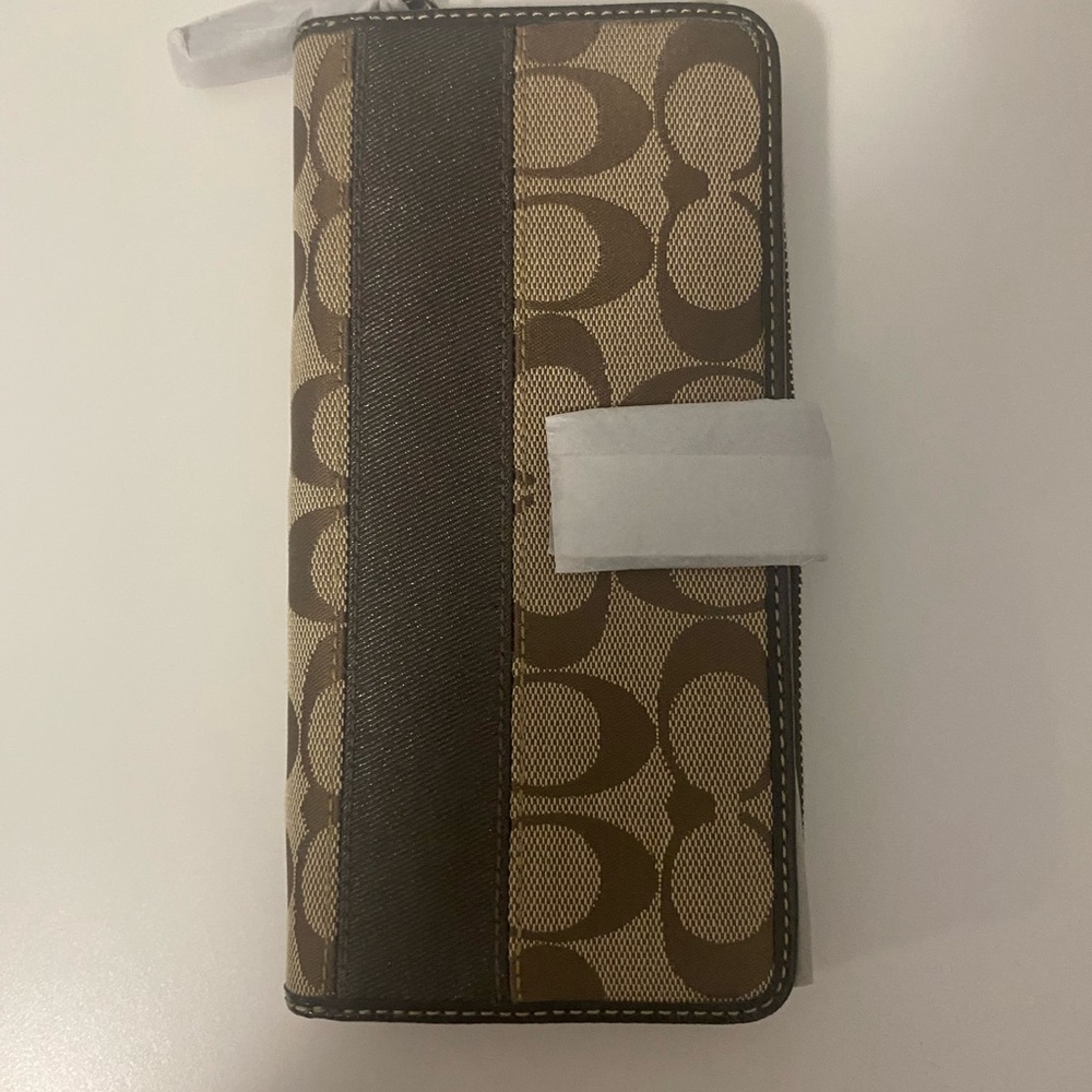 Coach Khaki and Mahogany Wallet